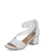 Rieker Strappy Block Heel Sandal White