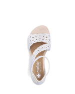 Rieker Strappy Block Heel Sandal White