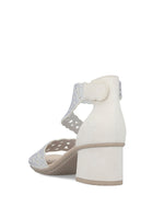 Rieker Strappy Block Heel Sandal White