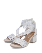 Rieker Strappy Block Heel Sandal White