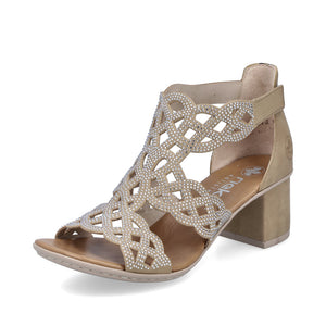 Rieker Laser Cut Sandal Porcelain /Beige