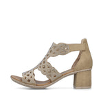 Rieker Laser Cut Sandal Porcelain /Beige