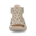 Rieker Laser Cut Sandal Porcelain /Beige