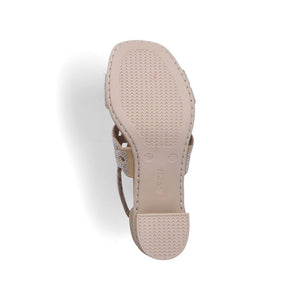 Rieker Laser Cut Sandal Porcelain /Beige