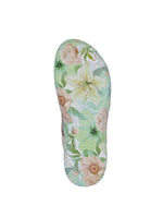 Rieker Floral Low Wedge Sandals Green Multi