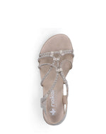 Rieker Strappy Diamante Sandal Gold
