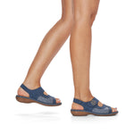 Rieker Comfort Velcro Sandal Jeans Blue