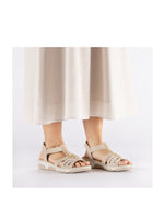 Rieker Low Wedge Elasticated Sandal Ginger