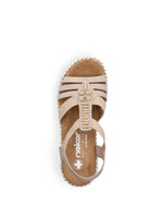 Rieker Low Wedge Elasticated Sandal Ginger
