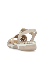 Rieker Low Wedge Elasticated Sandal Ginger