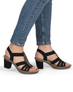 Rieker Platform Strappy Sandal Black