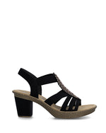 Rieker Platform Strappy Sandal Black