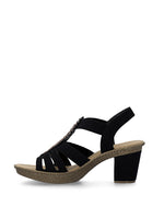 Rieker Platform Strappy Sandal Black