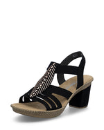 Rieker Platform Strappy Sandal Black