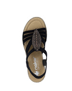 Rieker Platform Strappy Sandal Black