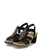 Rieker Platform Strappy Sandal Black