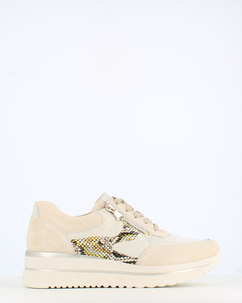 Waldlaufer Luana Wedge Zip Trainer Neo Sabbia