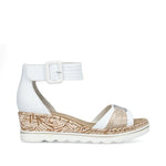 Rieker Wedge Sandal with Ankle Strap White Cliff
