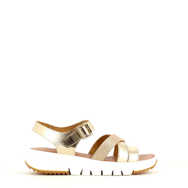 Rizzoli Low Wedge Sandal Gold Metal