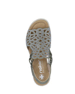 Rieker High Wedge Sandal Moss Green
