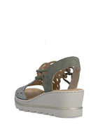Rieker High Wedge Sandal Moss Green