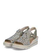 Rieker High Wedge Sandal Moss Green