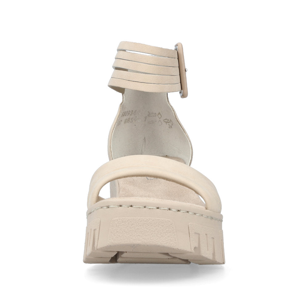 Rieker Wedge with Ankle Strap Pearl Beige