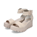 Rieker Wedge with Ankle Strap Pearl Beige