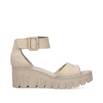 Rieker Wedge with Ankle Strap Pearl Beige