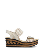 Rieker Wedge Weave Sandal Beige