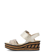 Rieker Wedge Weave Sandal Beige