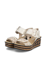 Rieker Wedge Weave Sandal Beige