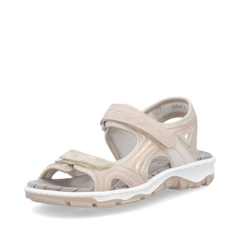 Rieker Casual Velcro Sandal Rose Multi