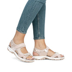 Rieker Casual Velcro Sandal Rose Multi