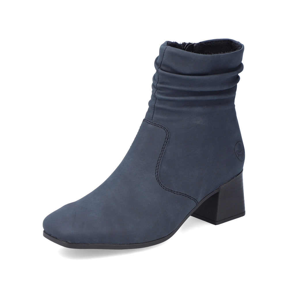 Rieker Slouch Ankle Boot with Heel Navy