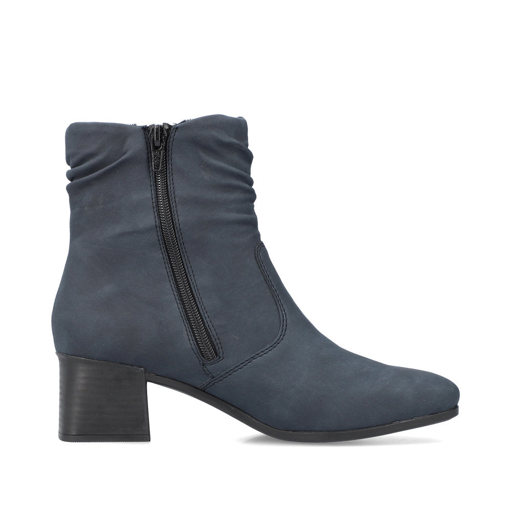 Rieker Slouch Ankle Boot with Heel Navy