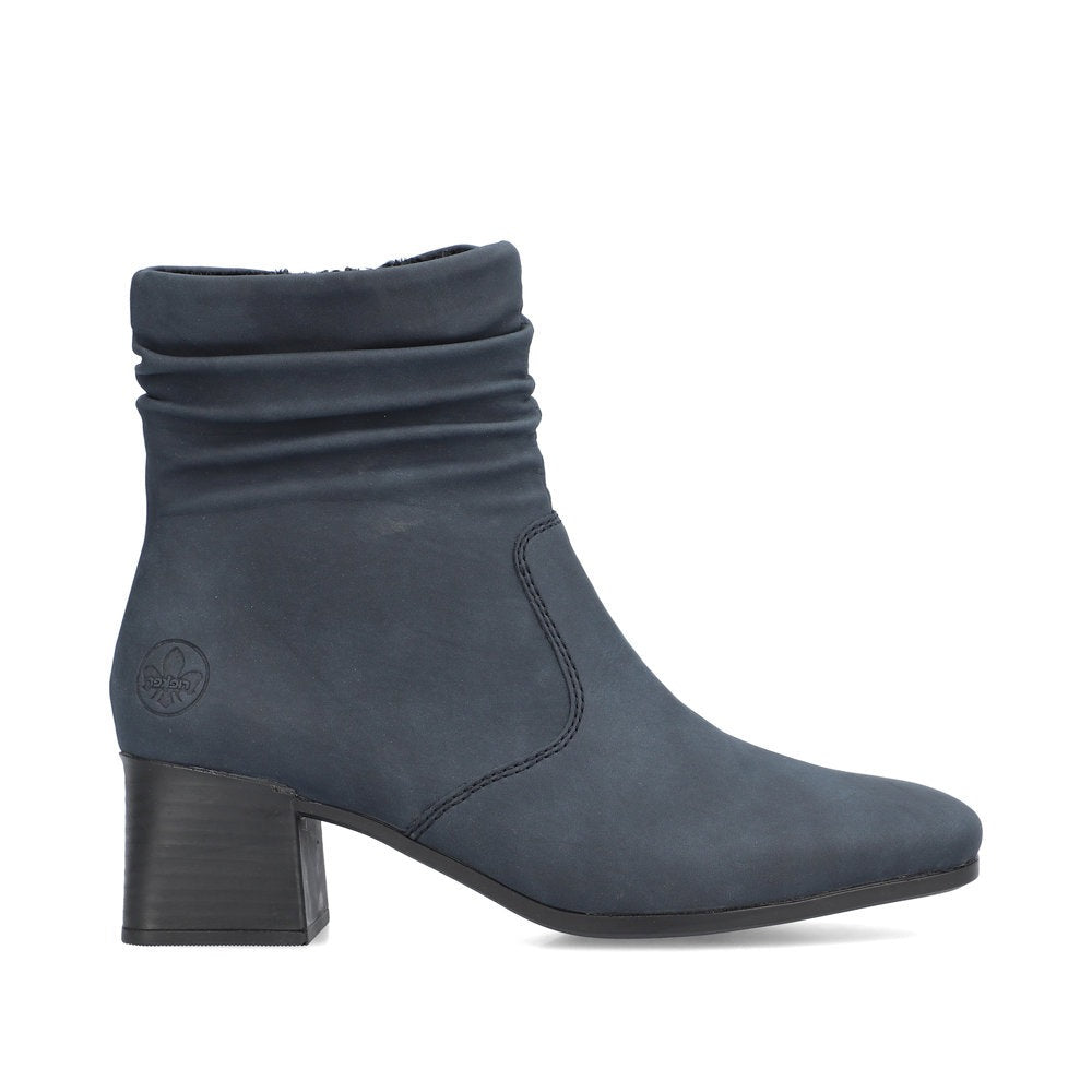 Rieker Slouch Ankle Boot with Heel Navy