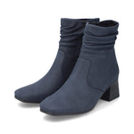 Rieker Slouch Ankle Boot with Heel Navy