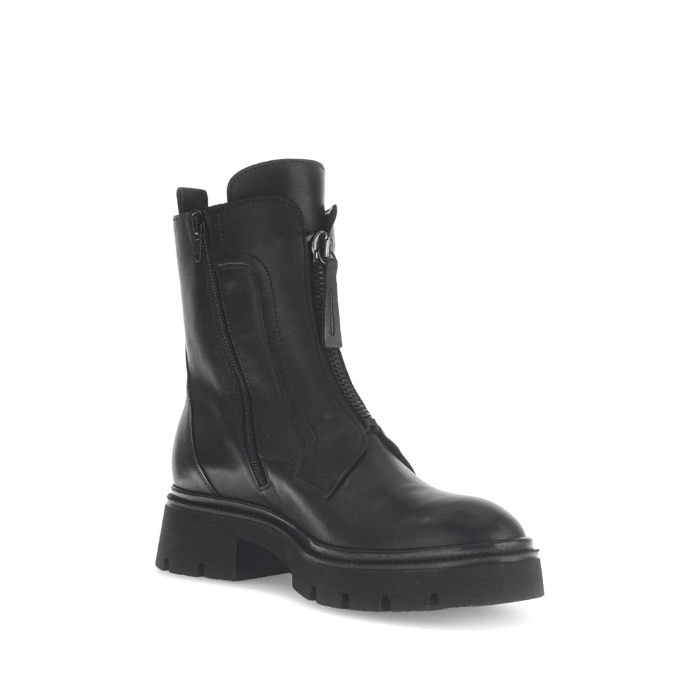 Gabor Miltary Zip Boot Black Leather