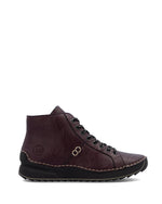 Rieker Laced Zip Ankle Boot Blackberry