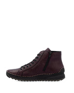 Rieker Laced Zip Ankle Boot Blackberry