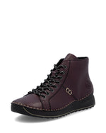 Rieker Laced Zip Ankle Boot Blackberry