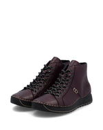 Rieker Laced Zip Ankle Boot Blackberry
