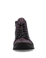 Rieker Laced Zip Ankle Boot Blackberry
