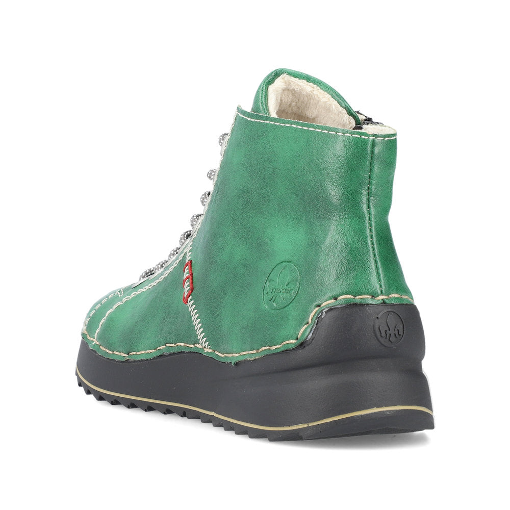 Rieker Laced Ankle Boot Green