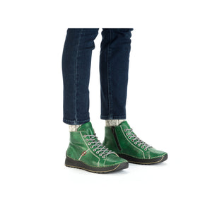 Rieker Laced Ankle Boot Green