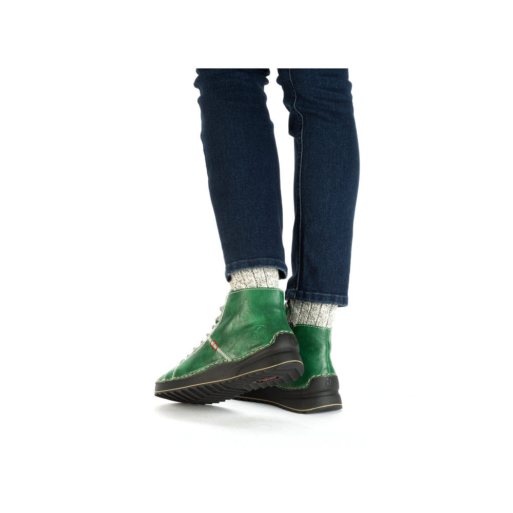 Rieker Laced Ankle Boot Green