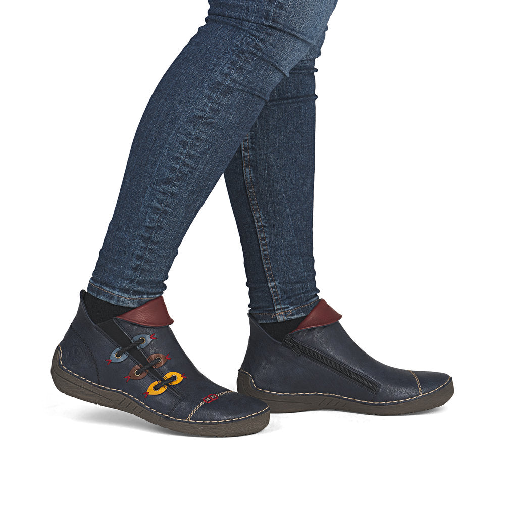 Rieker Low Ankle Boot Navy Multi