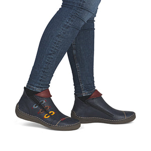 Rieker Low Ankle Boot Navy Multi
