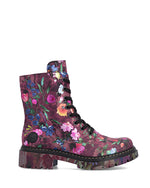 Rieker Chunky Laced Ankle Boot Floral Multi
